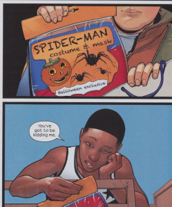 Ultimate Spider-Man #4 - Genke's idea for Miles' costume