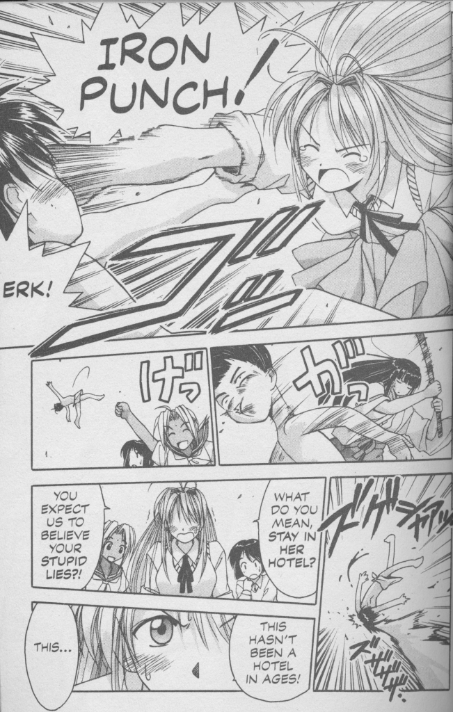 Love Hina Book 1 - All the Girls can beat up Keitaro even the young ones