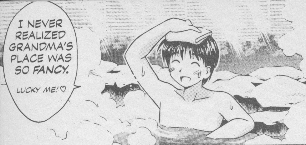 Love Hina Book 1 - Keitaro Enjoying the Hot Springs Bath