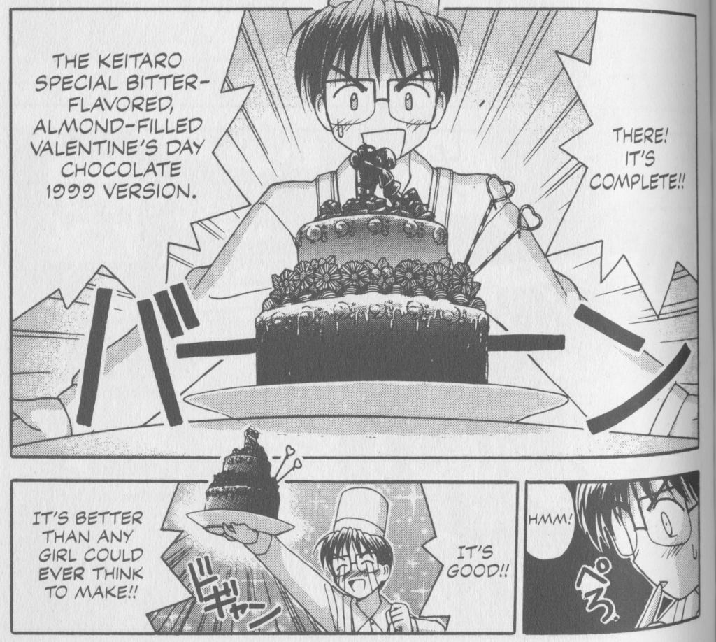 Love Hina Book 2 - Keitaro makes a better cake than any girl could ever make