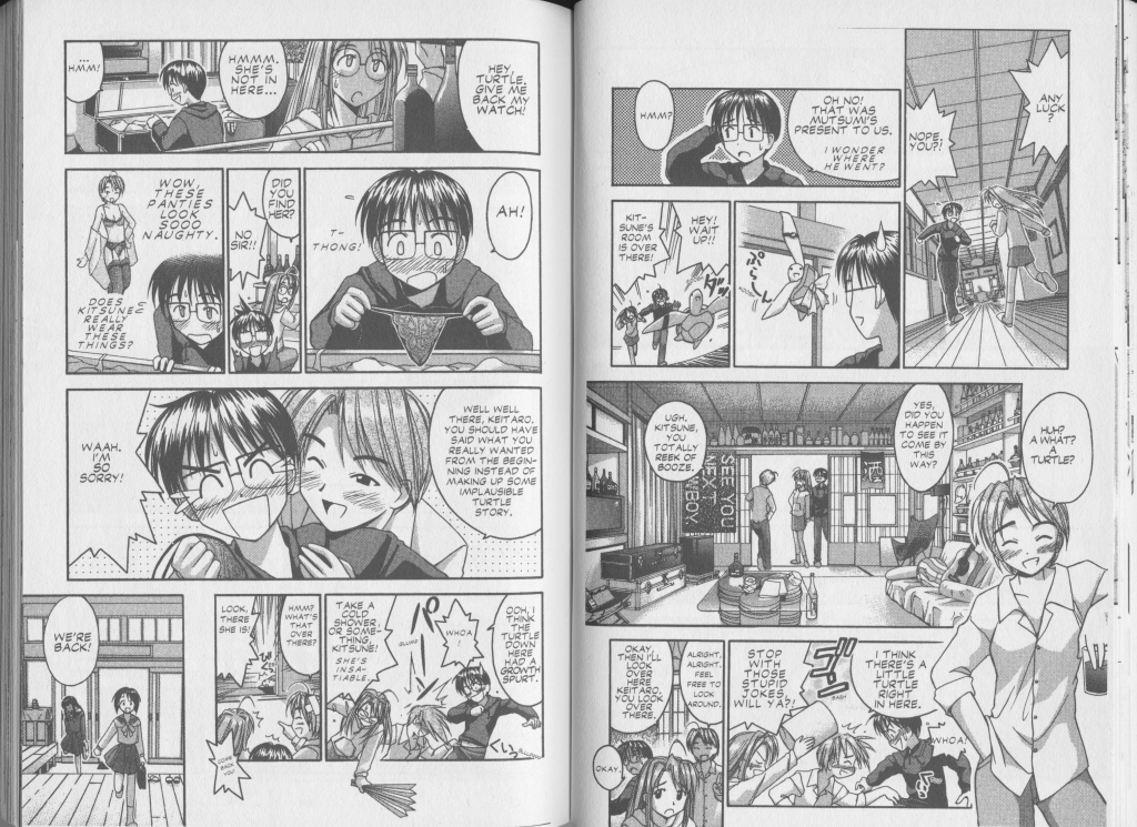 Love Hina Book #4 - Kitsune sexually assaults Keitaro