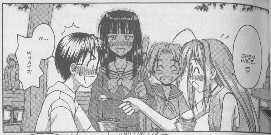 Love Hina Book 6 - Naru and Keitaro eating ice cream on a date