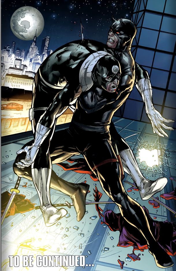 Shadowland #1: Daredevil kills Bullseye.