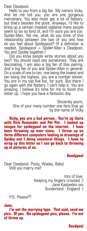 Deadpool v4 #4: Deadpool surfs the internet and gets more than he bargained for when he runs into fandom.