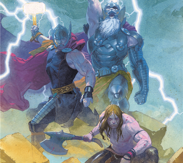 Thor: God of Thunder #9: Cover with all three Thors.