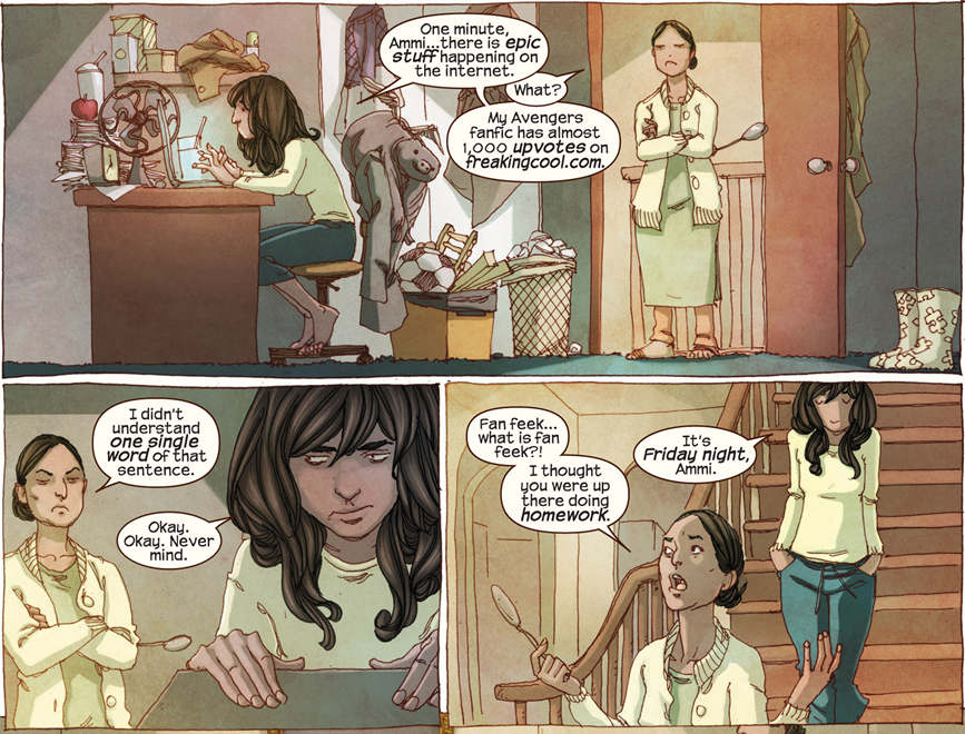 Ms. Marvel #1: Kamala writes fanfiction.