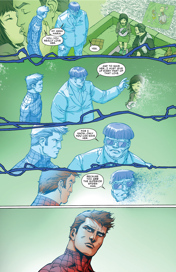 Superior Spider-Man issue #30 – Otto sacrifices himself to bring Peter back.