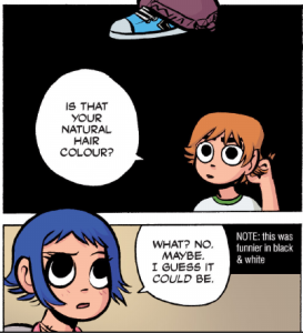 Scott Pilgrim Vol 3 - Ramona's hair color